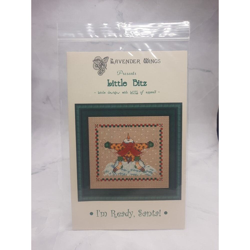 Lavender Wings Little Bitz Counted Cross Stitch Pattern Im Ready Santa Snowman